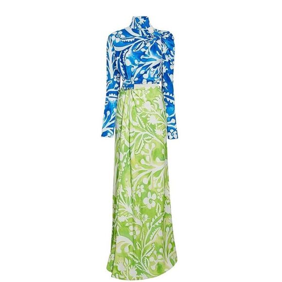 Rosie Assoulin Knotted and Slashed Cocktail Dress in Marine Blue NWT Size 2 - Picture 1 of 12